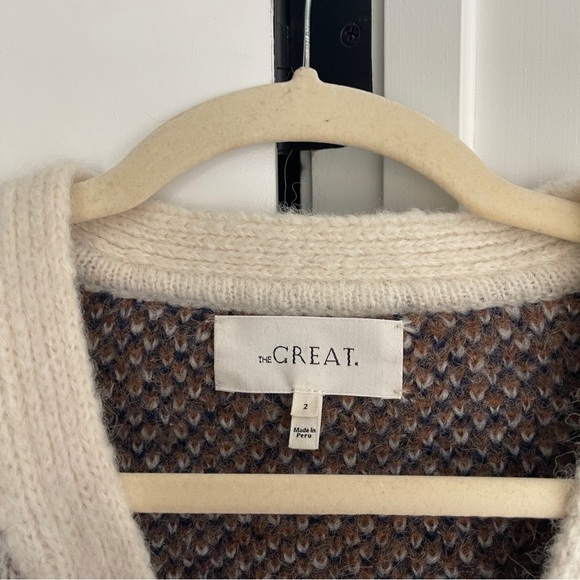 The Great. the Estate Plaid Alpaca Cardigan Sweater - Picture 3 of 6